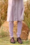 Buy_House of KOA_Purple Kurta Chanderi Textured Stripe Pattern Set _Online_at_Aza_Fashions