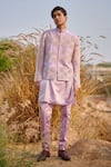 Buy_House of KOA_Purple Bundi Raw Silk Embroidery Zardozi Work And Kurta Set _at_Aza_Fashions