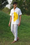 Buy_House of KOA_Off White Cotton Hand Paint Sunflower Shirt _at_Aza_Fashions