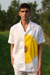 Shop_House of KOA_Off White Cotton Hand Paint Sunflower Shirt _at_Aza_Fashions