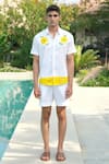 Shop_House of KOA_Off White Cotton Hand Paint Sunflower Oasis Shirt _at_Aza_Fashions