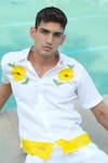 Buy_House of KOA_Off White Cotton Hand Paint Sunflower Oasis Shirt _Online_at_Aza_Fashions