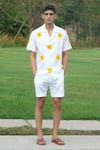 Buy_House of KOA_Off White Cotton Hand Paint Sunflower Shirt _at_Aza_Fashions