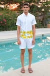 Buy_House of KOA_Off White Cotton Hand Paint Sunflower Meadow Shirt _at_Aza_Fashions