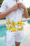 Buy_House of KOA_Off White Cotton Hand Paint Sunflower Meadow Shirt _Online_at_Aza_Fashions