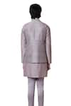 Shop_House of KOA_Grey Kurta Chanderi Embroidered Zardozi Cloud Serenity Bandi With Set _Online_at_Aza_Fashions