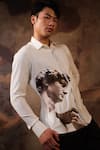 House of KOA_White Crepe Printed Statue Of David Shirt _Online_at_Aza_Fashions