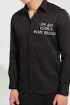 House of KOA_Black Italian Banana Crepe Embroidery Vodka In My Blood Shirt _Online_at_Aza_Fashions