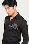 Buy_House of KOA_Black Italian Banana Crepe Embroidery Vodka In My Blood Shirt _Online_at_Aza_Fashions