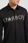 Buy_House of KOA_Black Italian Banana Crepe Embroidery Starboy Shirt _Online_at_Aza_Fashions