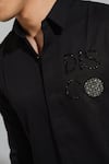 Shop_House of KOA_Black Italian Banana Crepe Embroidery Disco Shirt _Online_at_Aza_Fashions