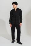 Buy_House of KOA_Black Italian Banana Crepe Embroidery Big Star Galaxy Shirt _at_Aza_Fashions