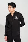 Shop_House of KOA_Black Italian Banana Crepe Embroidery Tequila Talking Shirt _at_Aza_Fashions