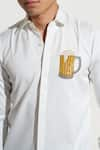 Shop_House of KOA_White Italian Banana Crepe Embroidery Beer Shirt _Online_at_Aza_Fashions