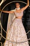 Buy_Ohaila Khan_Multi Color Polymoss Organza Hand Embellished Pearls Agena Lehenga Set 