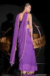 Ohaila Khan_Purple Chiffon Embellished Sequins Tube Artemis Pre-draped Saree With Blouse _Online_at_Aza_Fashions