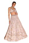 Shop_Ohaila Khan_Multi Color Polymoss Hand Embroidered Crystals V-neck Elara Lehenga Set _at_Aza_Fashions