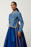 Shop_Jajaabor_Blue Silk Chanderi Embroidered Cutwork Floral Overlap Angrakha With Pant _Online_at_Aza_Fashions