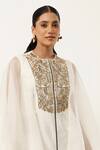 Shop_Jajaabor_Ivory Silk Chanderi Embroidered Floral Round Yoke Kurta With Pant _Online_at_Aza_Fashions