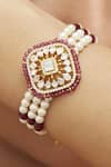 Shop_Mirelle_Red Moissanite Polki Purvi Embellished Bracelet _at_Aza_Fashions