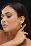 Buy_Mirelle_Pink Crystals Chloe Cubic Zirconia Embellished Earrings_at_Aza_Fashions