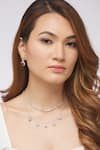 Buy_Mirelle_White Aaa++ Cubic Zirconia Dahlia Teardrop Carved Cluster Necklace _at_Aza_Fashions