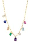 Shop_Mirelle_Multi Color Aaa++ Cubic Zirconia Skyler Stone Embellished Necklace _at_Aza_Fashions