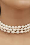 Shop_Mirelle_White Pearl Melina Embellished Choker _at_Aza_Fashions