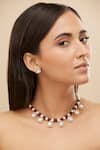 Buy_Mirelle_Red Moissanite Polki Stones Hiya Drop Choker Set _at_Aza_Fashions