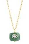 Shop_Mirelle_Green Jade Polki Studded Pendant Necklace _at_Aza_Fashions