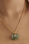 Mirelle_Green Jade Polki Studded Pendant Necklace _Online_at_Aza_Fashions