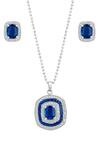 Shop_Mirelle_Blue Sapphire Brea Pendant Necklace Set _at_Aza_Fashions