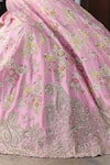 Shop_Mrunalini Rao_Pink Blouse Raw Silk Embroidery Resham Queen Muna Gardenia Bridal Lehenga Set _Online_at_Aza_Fashions