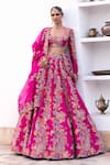 Buy_Mrunalini Rao_Pink Lehenga And Blouse Pure Silk Embroidery Ayoni Paisley Gul Bridal Set _at_Aza_Fashions