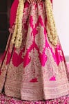 Buy_Mrunalini Rao_Pink Blouse Raw Silk Embroidery Zardozi Leaf Safar Bahar Bridal Lehenga Set _Online_at_Aza_Fashions