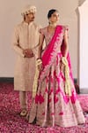 Mrunalini Rao_Pink Blouse Raw Silk Embroidery Zardozi Leaf Safar Bahar Bridal Lehenga Set _at_Aza_Fashions