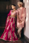 Mrunalini Rao_Pink Blouse Raw Silk Embroidery Resham Allika Gullista Bridal Lehenga Set _at_Aza_Fashions