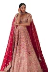 Shop_Mrunalini Rao_Red Lehenga And Blouse Raw Silk Embroidery Tarangini Paisley Bagh Bridal Set _Online_at_Aza_Fashions