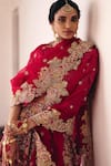 Shop_Mrunalini Rao_Red Lehenga And Blouse Raw Silk Embroidery Tarangini Paisley Bagh Bridal Set 