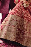 Buy_Mrunalini Rao_Red Lehenga And Blouse Raw Silk Embroidery Zardozi Vryata Mor Bagh Bridal Set _Online_at_Aza_Fashions