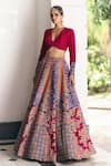 Shop_Mrunalini Rao_Multi Color Raw Silk Embroidery Sarga Carnival Bloom Patchwork Lehenga Set _Online_at_Aza_Fashions