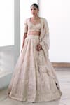 Buy_Mrunalini Rao_Ivory Lehenga Pure Silk Embroidered Resham Sweetheart Dakshayani Set _at_Aza_Fashions