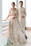 Mrunalini Rao_Ivory Lehenga Pure Silk Embroidered Resham Sweetheart Dakshayani Set _Online_at_Aza_Fashions