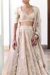 Buy_Mrunalini Rao_Ivory Lehenga Pure Silk Embroidered Resham Sweetheart Dakshayani Set _Online_at_Aza_Fashions