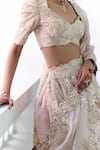 Buy_Mrunalini Rao_Ivory Lehenga Pure Silk Embroidered Resham Sweetheart Dakshayani Set 