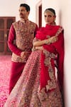 Mrunalini Rao_Maroon Bundi Raw Silk Embroidered Resham Anvit And Zardosi Kurta Set _at_Aza_Fashions