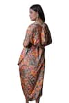 Buy_Meghna shah_Multi Color Chinon Printed Floral Jumpsuit Straight Draped With Cape _Online_at_Aza_Fashions