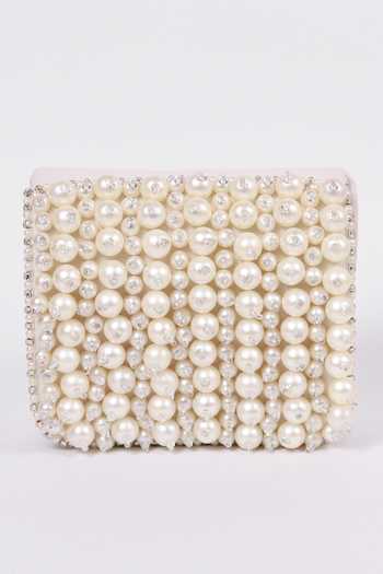 Buy_The Tan Clan_White Pearls, Crystals Jade Embroidered Bag _Online_at_Aza_Fashions
