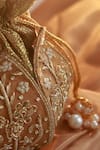 THE TAN CLAN_Gold Zardozi Pushp Silk Hand Embroidered Potli _at_Aza_Fashions