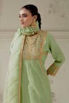 Shop_Ranian_Green Blended Silk Embroidered Floral Round Work Kalidar Kurta Salwar Set _Online_at_Aza_Fashions